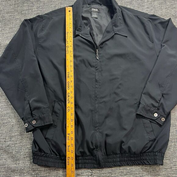 Ping Golf Jacket Black Full Zip Lightweight Men’s Size XL Windbreaker Chip Putt - Picture 5 of 9